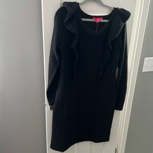 Brand new with tags, Lilly Pulitzer black sparkly sweater dress, size Large.